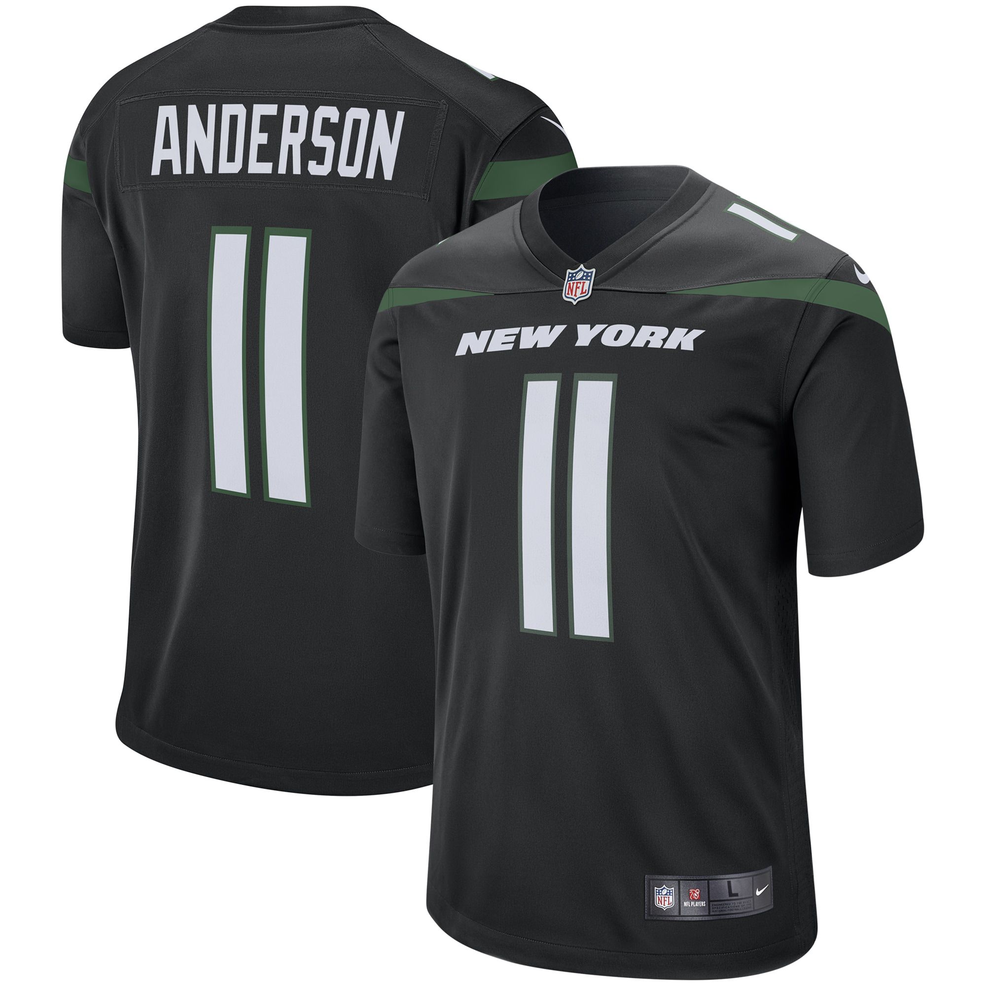 Men New York Jets #11 Robby Anderson Nike Black Game NFL Jersey->new york jets->NFL Jersey